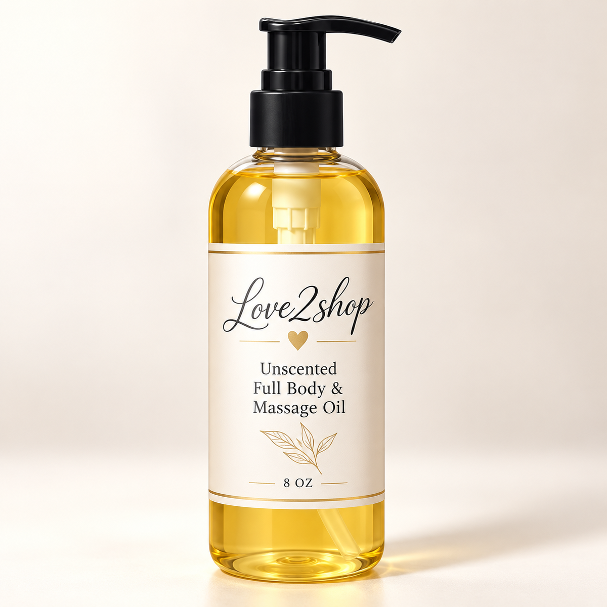 Love2shop Unscented Full Body & Massage Oil 8 oz bottle